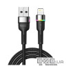 Кабель Essager Colorful LED USB Cable Fast Charging 2.4A USB-A to Lightning 1m black (EXCL-XCD01)
