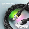 Кабель Essager Colorful LED USB Cable Fast Charging 2.4A USB-A to Lightning 1m black (EXCL-XCD01)