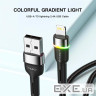 Кабель Essager Colorful LED USB Cable Fast Charging 2.4A USB-A to Lightning 1m black (EXCL-XCD01)