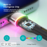 Кабель Essager Colorful LED USB Cable Fast Charging 2.4A USB-A to Lightning 1m black (EXCL-XCD01)