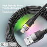Кабель Essager Colorful LED USB Cable Fast Charging 2.4A USB-A to Lightning 1m black (EXCL-XCD01)