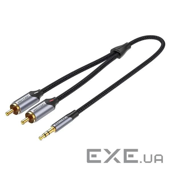 Кабель Vention 3.5 мм - 2xRCA (M/M), 1 м , Black (BCNBF)