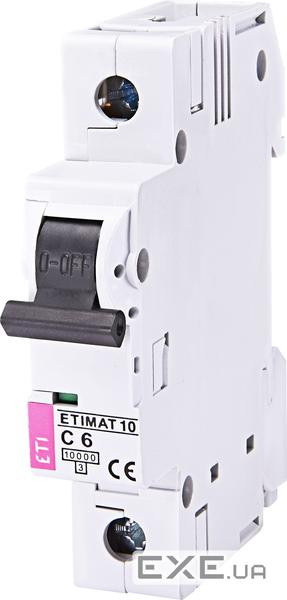 Автоматичний вимикач ETI, ETIMAT 10 1p C 6А (10 kA) (2131712)