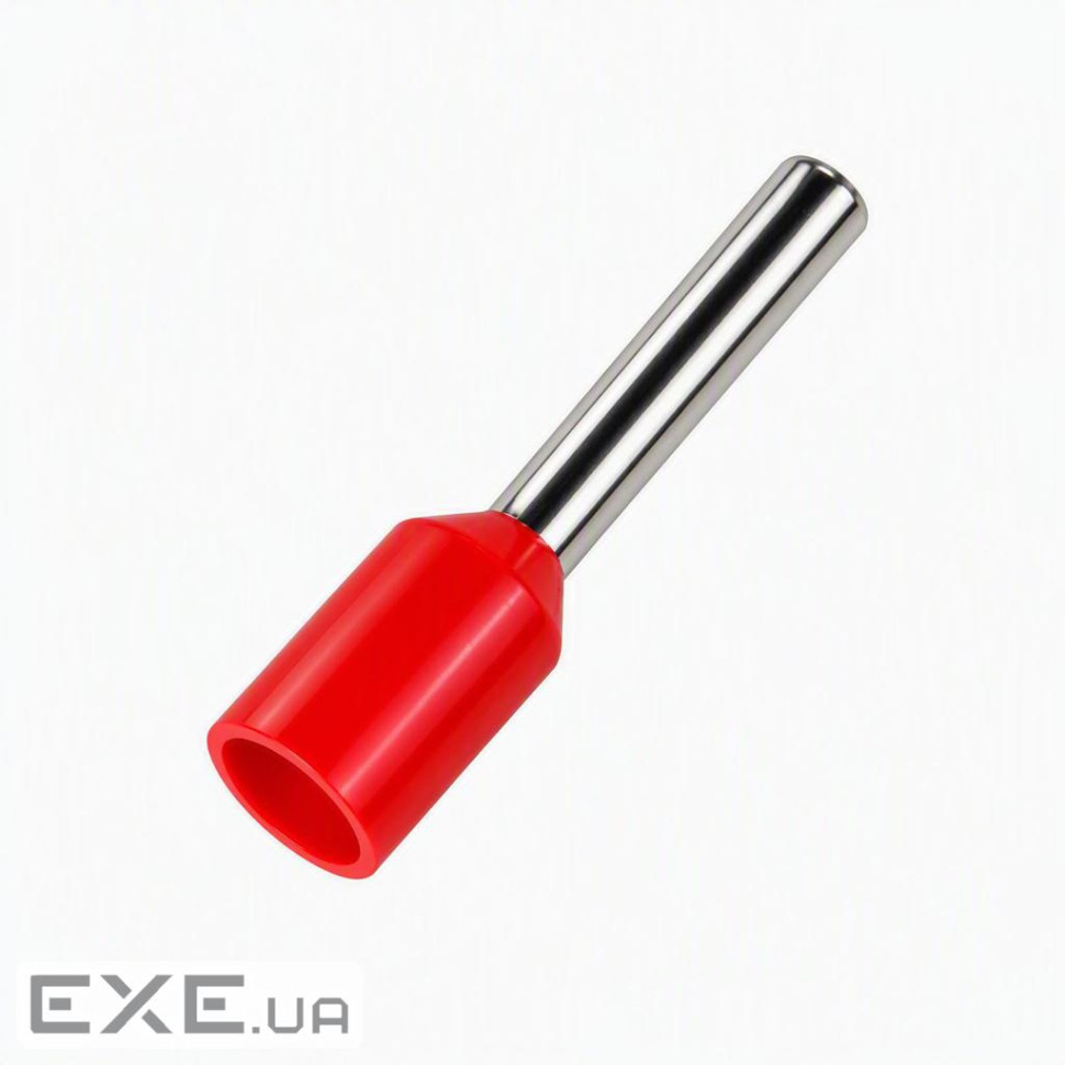 Наконечник ізольований втулковий E 1.0мм2 8мм червоний (100шт) (E1008Rd)