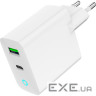Зарядний пристрій Gembird 1xUSB-A + 1 Type-C (PD20Вт + QC3.0 18Вт) white (TA-UC-PDQC20L-W-01)