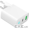 Зарядний пристрій Gembird 1xUSB-A + 1 Type-C (PD20Вт + QC3.0 18Вт) white (TA-UC-PDQC20L-W-01)
