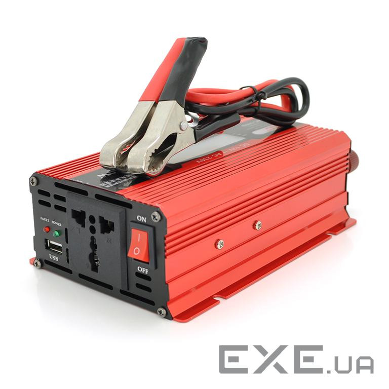 Інвертор напруги UKC+LCD, 500ВА(300Вт), 12 / 220V, approximated, 1 універсальна (YT-500W-CI12V+LCD) (YT-500W-CI12V+LCD)