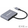 Концентратор Canyon hub DS-3 3in1 USB-C Dark Grey (CNS-TDS3)