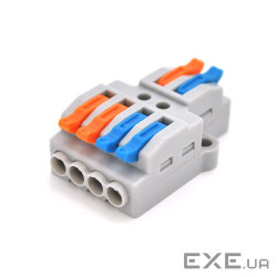 Клемна колодка з натискними затискачами 2х4-проводу PCT-424 для розподільчих коробок, (PCT-424 / 10)