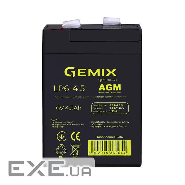 Акумуляторна батарея GEMIX LP6-4.5 (6В, 4.5Ач)