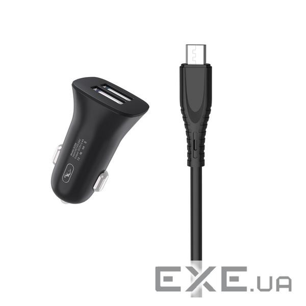Автомобільний зарядний пристрій SkyDolphin SZ09V (2USB, 3.4A) Black (SDAZP-000111) + кабель microU
