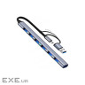 Концентратор Dynamode USB-C + UAB-A to 1xUSB 3.0 + 6xUSB 2.0 gray (DM-UH-701AC)