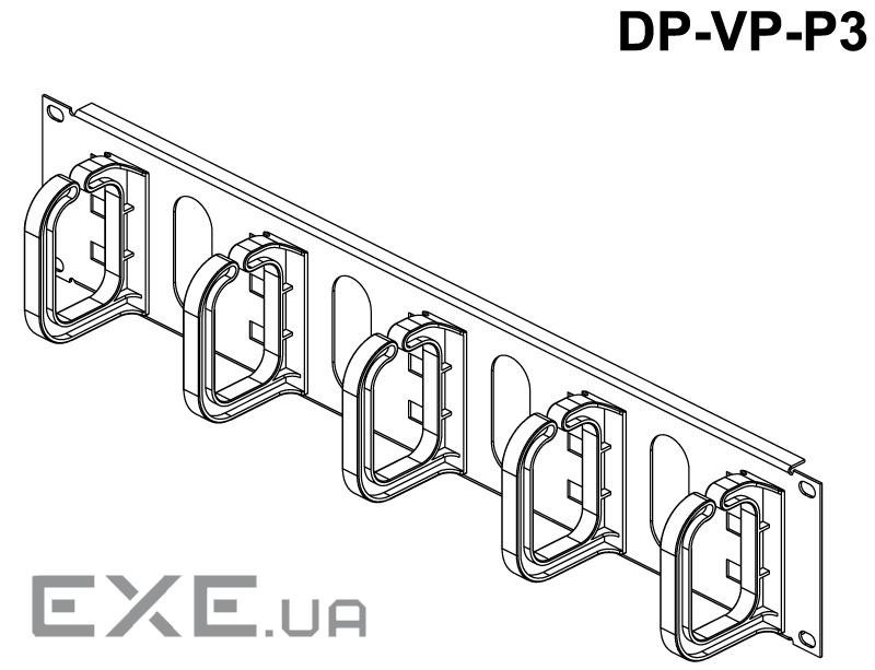 Кабельний організатор 2U односторонній, скоби 40х50 DP-VP-P3-H