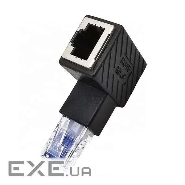 Перехідник мережевий RJ45 UTP6,M/F адаптер кутовий 90ёвверх,чорний (62.09.8267-1) (62.09.8267-1)