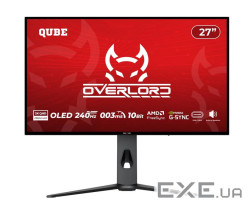 Монітор 27" Qube Overlord OLED OG27Q240HC (2K) 2560x1440 OLED 240Hz 0.03ms, 10-Bit, 1300cd/m2,
