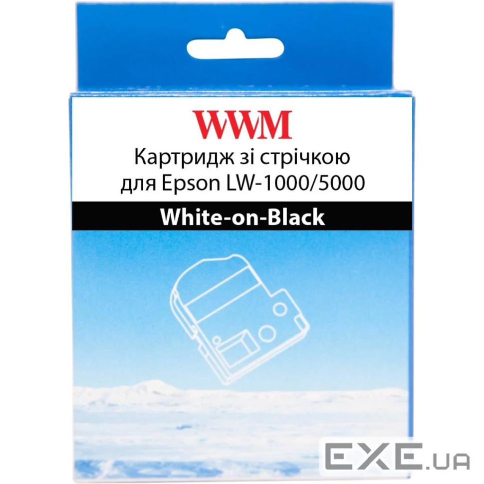 Картридж зі стрічкою WWM для Epson LW-1000/5000 36mm х 8m White-on-Black (WWM-SD36K) 8m White-on-Black (WWM-SD36K)