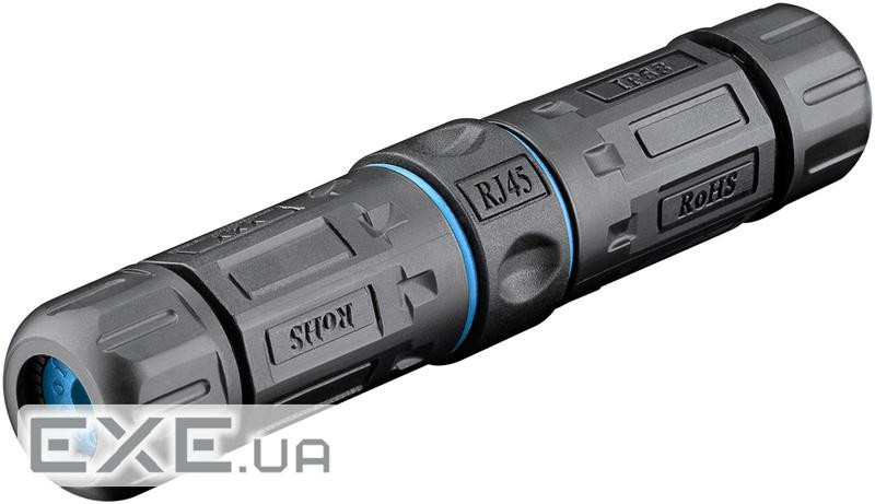 Перехідник мережевий RJ45 STP6a,1:1 Outdoor для кабелів D=4-8mm,чорний (75.05.9582-1) (75.05.9582-1)