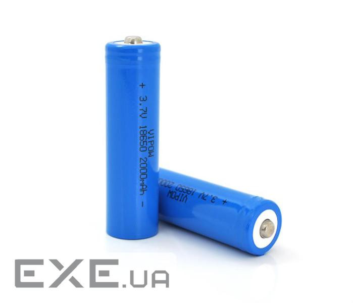 Акумулятор 18650 2000mAh, TipTop, 3.7V, Blue Vipow (ICR18650-2000mAhTT)