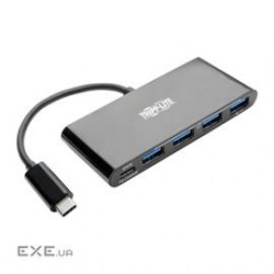 4-Port USB-C Hub with Power Delivery, USB-C to 4x USB-A Ports, USB 3.0, Black (U460-004-4AB-C)