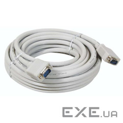 Кабель Merlion VGA 15m, male to male (тато-тато), 2 ферити, біло-синій, ку (YT-VGA(M) / (M)3+2-15m)