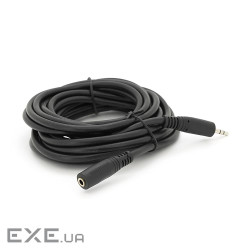 Подовжувач Audio DC3.5 тато-мама 5.0м, Premium GOLD Stereo Jack, (кругли (YT-AUXCCA(M) / (F)-5.0P-B)