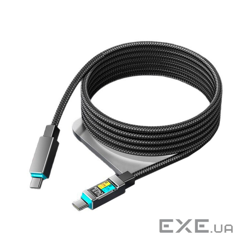 Кабель Type-C to Type-C (male to male), струм 5А, Підтримка SCP, QC3.0, PD до 2 (YT-TC-TC240-B-1.5m)