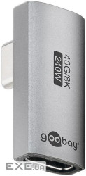 Перехідник обладнання USB Type-C M/F (адаптер),(USB4.0) 90ёвбік 40Gbps 240W,срібний (75.07.4443-1) (75.07.4443-1)