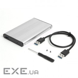 Корпус накопичувача USB3.0 A-SATA 22p, корпус HDD 2.5 Silver, прозрачний (62.09.8411-1)