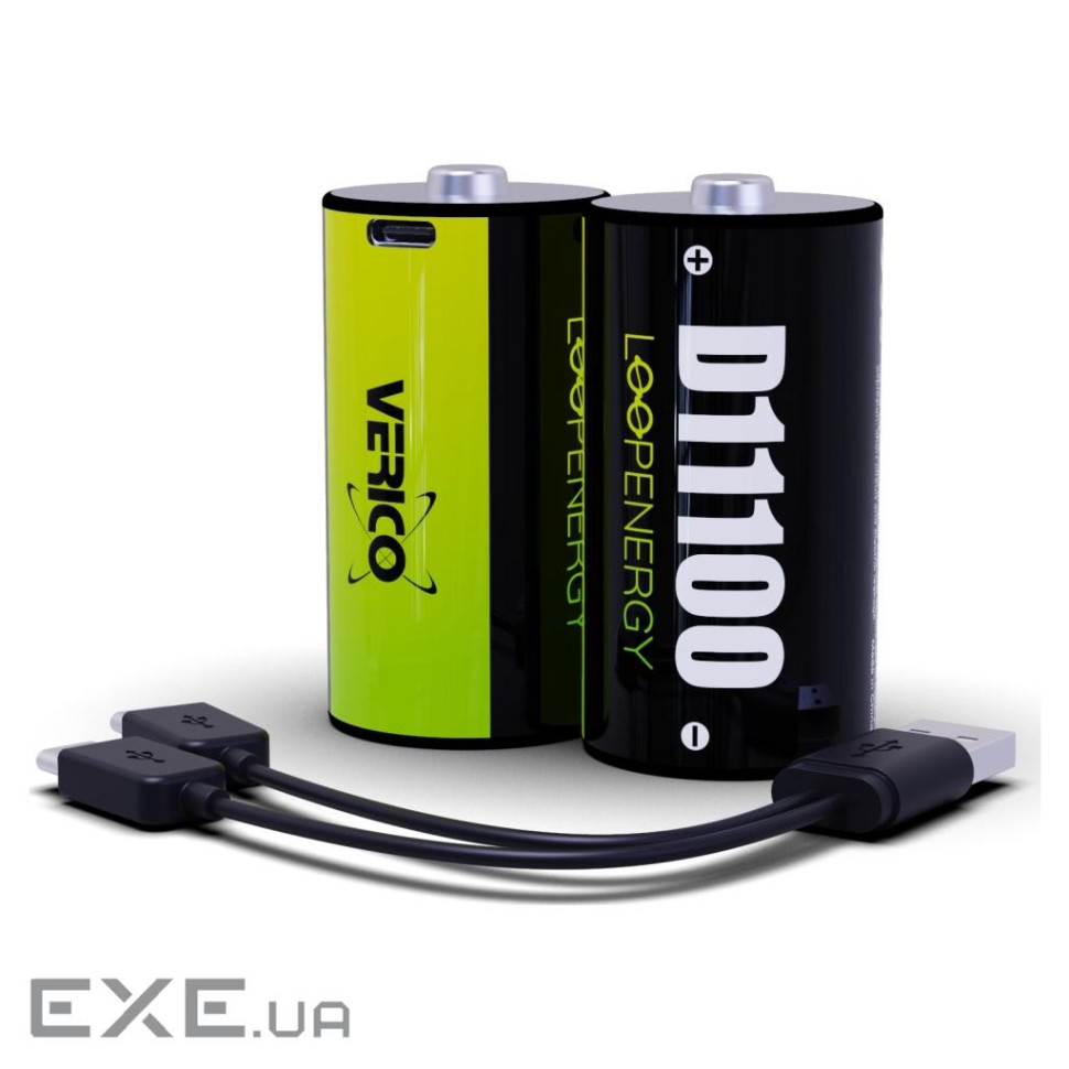 Акумулятор Verico D/R20 USB Type-С 7400mAh/11100mWh 1.5V Li-ion 2шт./уп. (Loop Energy) (1BTOV-A5N0A2-NN)