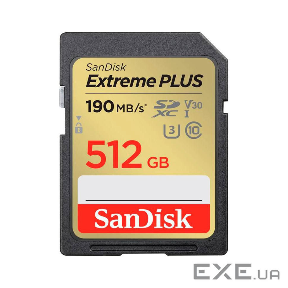 Карта пам'яті SanDisk 512GB SDXC class 10 UHS-I Extreme Plus (SDSDXWV-512G-GNCIN)