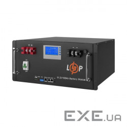 Акумулятор LP LiFePO4 48V (51,2V) - 100 Ah (5120Wh) (Smart BMS 100A) LCD RM (20330)