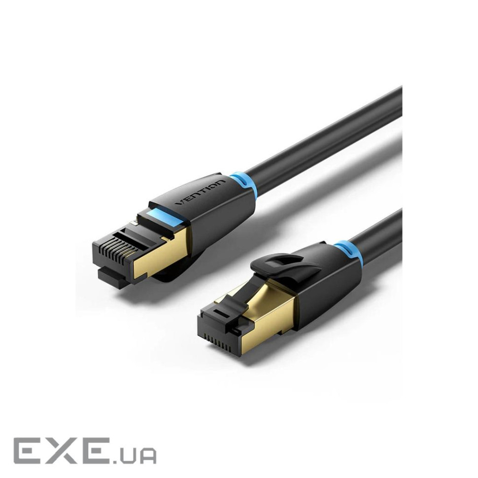 Патч-корд 5м, S/FTP cat 8 RJ-45 black Vention (IKABJ)