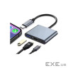 Концентратор Dynamode USB-C 3-in-1 1xHDMI 4K + 1xUSB 3.0 + 1xUSB-C PD 87W (Multiport USB-C 3-in-1 dark grey)