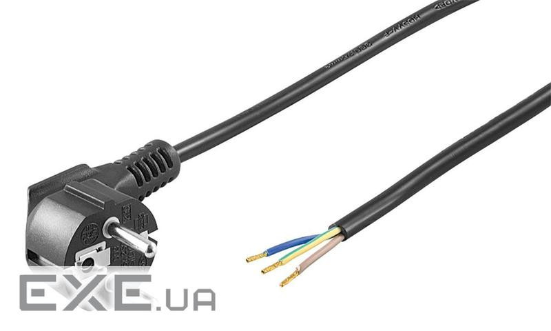 Кабель живлення пристроїв FreeEnd-IEC(Schuko) M/M 5.0m,3x1.00mm 90е 10A Pigtail,чорний (75.09.6034-