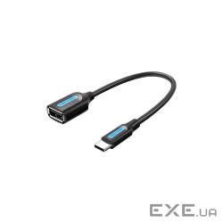 Перехідник OTG USB 2.0 AF to USB-C 0.15m black Vention (CCSBB)
