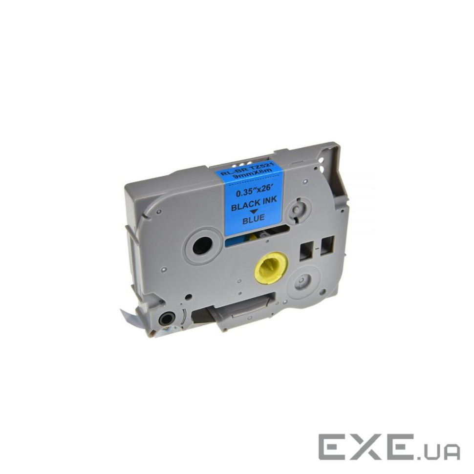 Стрічка для принтера етикеток UKRMARK RL-B-T521P-BK/BL, аналог TZE521. 9 мм х 8 м (CBTZ521)