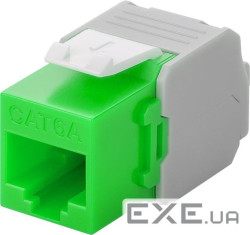 Конектор мережевий FreeEnd-RJ45 UTP6a,Keystone module LSA(ToolFree)PoE,зелений (75.09.0687-10)