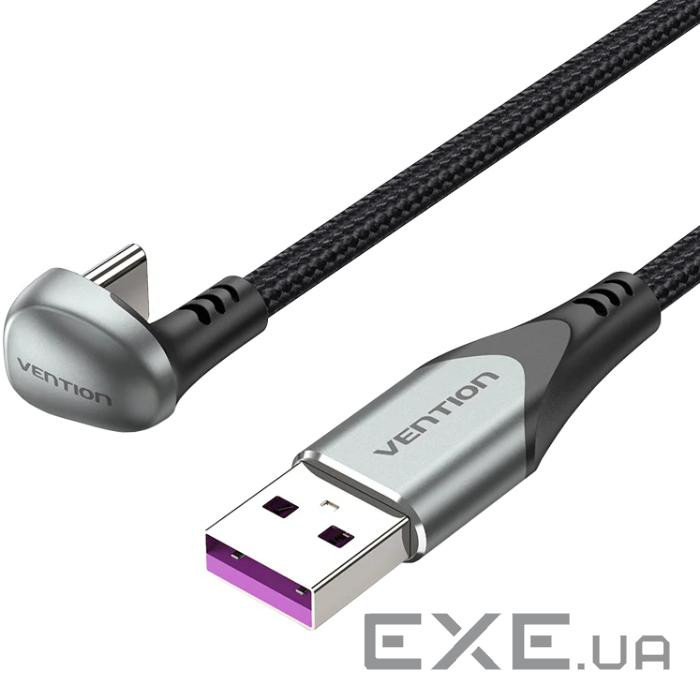 Кабель USB 2.0 AM-Type-C M, 1.5м 66W aluminum alloy, 180 U-Shaped Vention (COHHG)