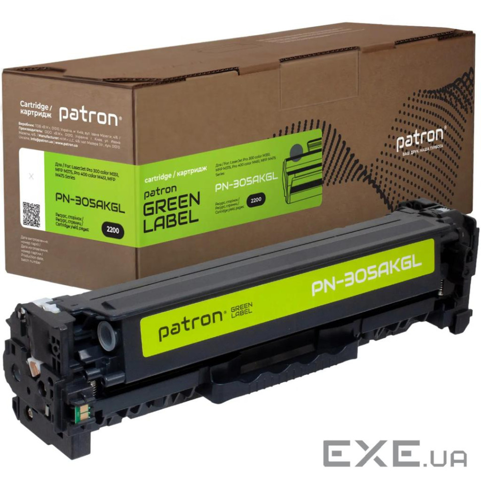 Картридж Patron HP 305A (CE410A) black Green Label (PN-305AKGL)