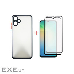 Чохол до мобільного телефона Dengos Kit Samsung Galaxy A06 Matte + 2 pcs glass (Black) (DG-CTG2P-02)