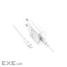 Зарядний пристрій HOCO C109A USB-C PD20W + cable USB-C to Lightning white (6942007656665)