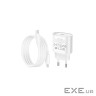 Зарядний пристрій HOCO C109A USB-C PD20W + cable USB-C to Lightning white (6942007656665)