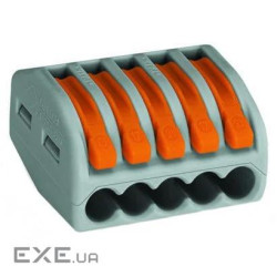 Клемний блок 5х1...4мм2, для мідних пров.однож./багатож., WAGO, прапорці-затискачі (222-415) (222-415)