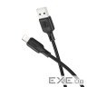 Кабель BOROFONE BX113 Lenny silicone charging data cable iP(L=1M) Black (6941991115394)