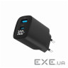 Зарядний пристрій Gembird 1xUSB-A (QC3.0 18W) + 1 Type-C (PD20W) LCD black (TA-UC-PDQC30LCD-BK-01)