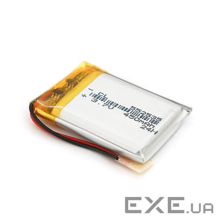 Літій-полімерний акумулятор 5,5*25*35mm (Li-ion 3.7В 450мА&middot,год) (552535)