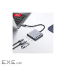 Концентратор XO USBC to USBCPD100W + HDMI 4K30Hz + USB 3.0 grey (HUB011.tranish)