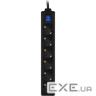 Мережевий фільтр 2E 2E-U06ESM3BK Black, 6 розеток, 3м