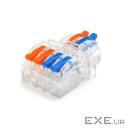 Клемна колодка з натискними затискачами 2х4-проводи PCT-424 для розподільчих коробок (PCT-424T / 10)