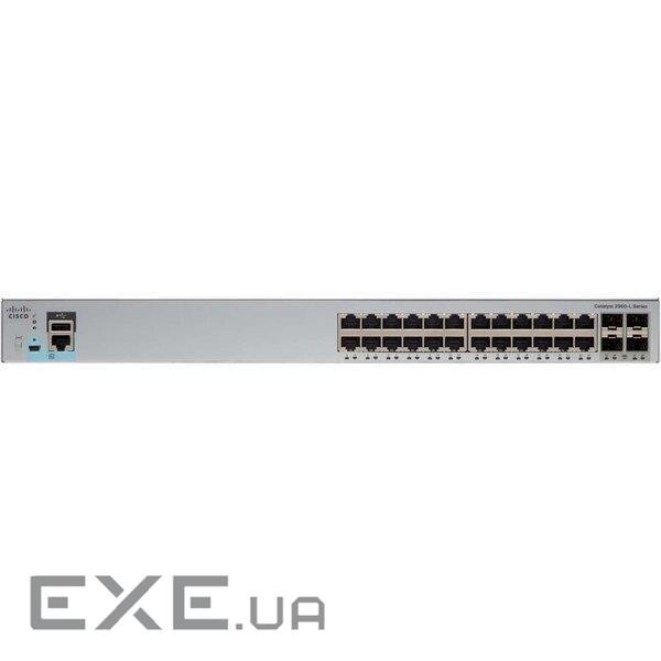 Комутатори Cisco Catalyst 2960L 24 port GigE PoE+, 4x10G SFP+, Lan Lite (WS-C2960L-24PQ-LL)